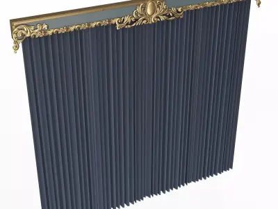 Cornice Classic Curtain 016 Low-poly 3D model