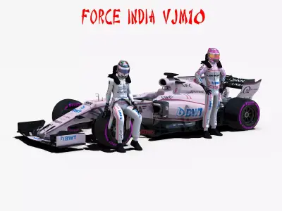 Force India VJM10 Low-poly 3D model