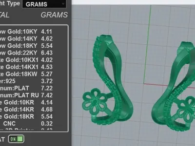 11mm pearl and diamond stud earrings 3D print model