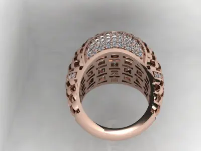 diamond ring  3D print model 10