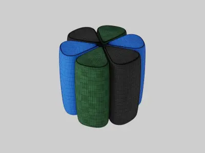 Flower Poufs 02 3D model