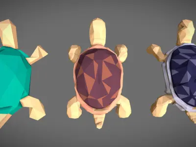 Low Poly Tortoise Pack Low-poly 3D model