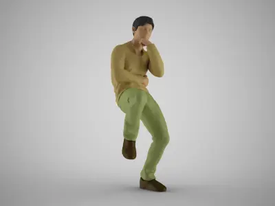 Thoughtful Man Sitting 3D print model