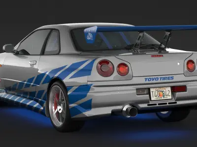 Nissan Skyline GT-R R34 C-West 3D model