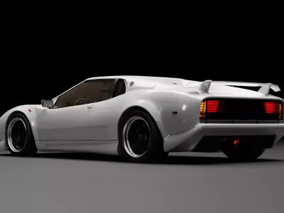 Early 90s supercar  Low-poly 3D model