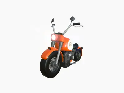 Motorcycle Cartoon A06 Orange Racing - Custom Vehicle Design Low-poly 3D model