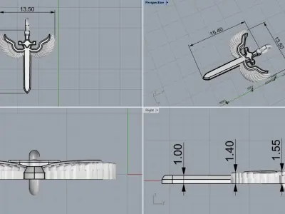 st Michael pendant  sword pendant model 1002 3D print model