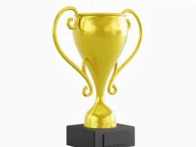 Gold Trophy Cup 03 Low-poly 3D model