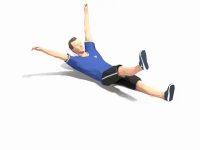 Toe Touch  Exercise Man Animation Low-poly 3D model