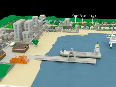 Petrol City - Low poly Low-poly 3D model