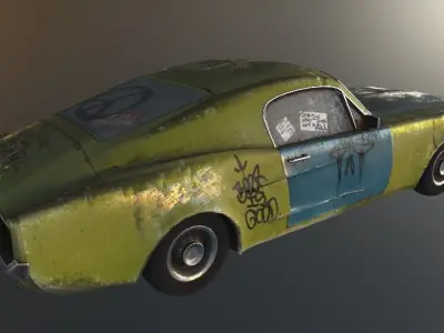 Forgotten Car Low-poly 3D model