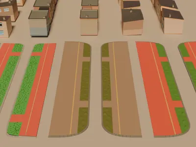 Urban City Lowpoly Asset Pack  Free low-poly 3D model