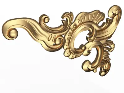 Corner Carved Plaster Molding Decoration 014 Low-poly 3D model