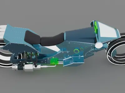 motorbike futuristic motorcycle 3D model