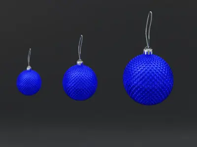 Christmas Tree Balls  in red  green and blue 3D model