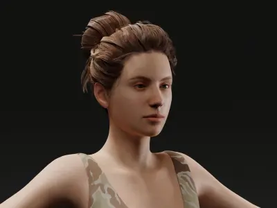 Realistic Female Character - Leslie Low-poly 3D model