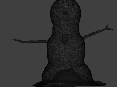 Realistic high quality winter Snowsculpture - Snowman 3D model