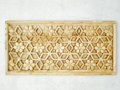 Old Sun Bleached Carved Panel 3D model