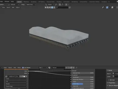 Modern wave panel wall Concrete structure Artistic Decoration 3D model