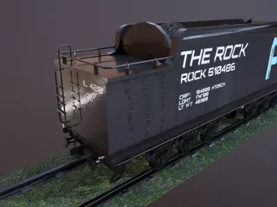 Train Hopper car Low-poly 3D model Low-poly 3D model