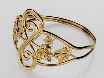 Golden Vine Ring 3D print model