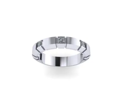 Men diamond engagement ring 3d render 3D print model
