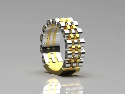 Luxury man Rolex design diamond ring model  ror0036 3D print model