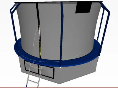 Trampoline with a pocket for shoes 3D model