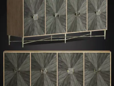 Melange Zola Four-Door Credenza 3D model