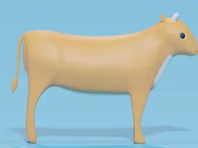 Cartoon Cute Cow 3D model