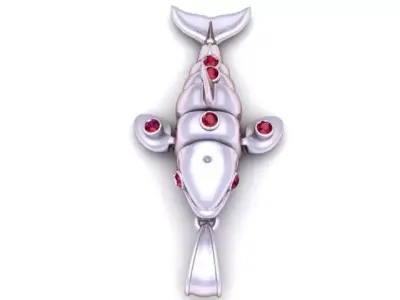 Shark pendant  3D printable model   3D print model