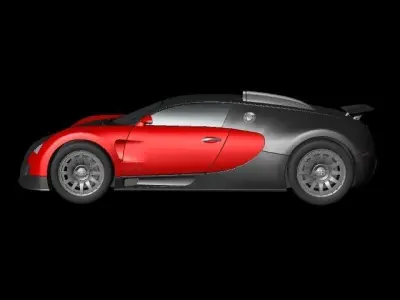 Bugatti Veyron Low-poly 3D model