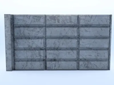 Concrete fence  Free low-poly 3D model