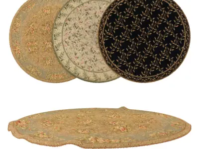 Round Rug Set 187 3D model