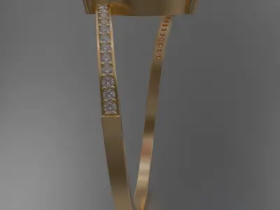 Marquise golden Ring 3D model jewelry 3D model