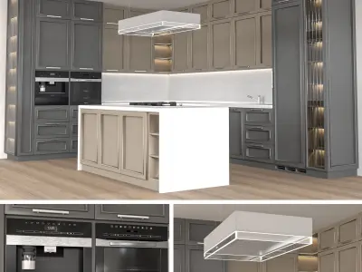 neoclassical kitchen 3D model