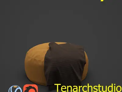 Tenarchstudio padded stool render ready  3D model