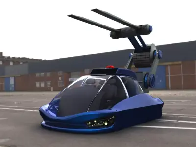 Futuristic Hover Loader Vehicle 3D model
