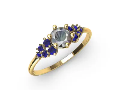 Anillo solitario para dama-mujer -v- 3D print model