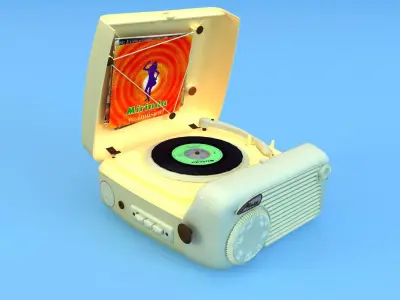 turntables retro record player 3D model