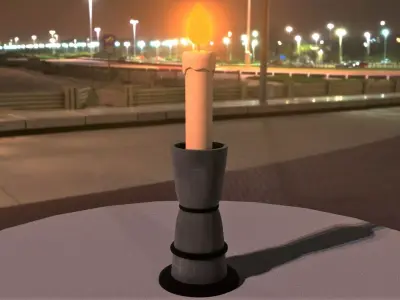 Low Poly Candle Free low-poly 3D model