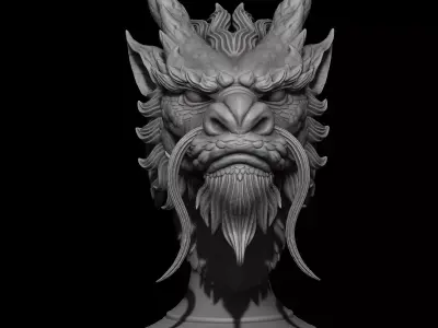 Chinese Dragon Bust 3D print model