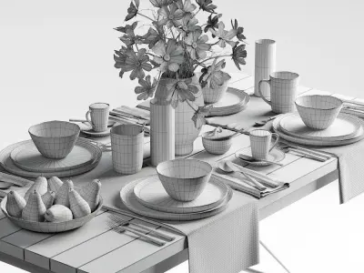 Tableware set by Crate and Barrel        Mercer Dinnerware 3D model