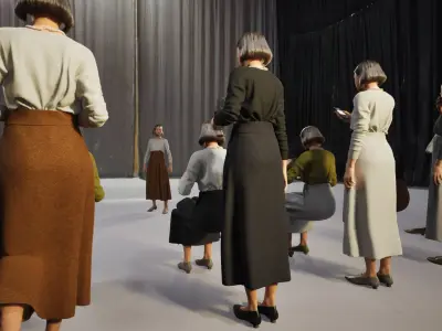 Modular Character - Asian Smart Casual Woman - FF2 Low-poly 3D model