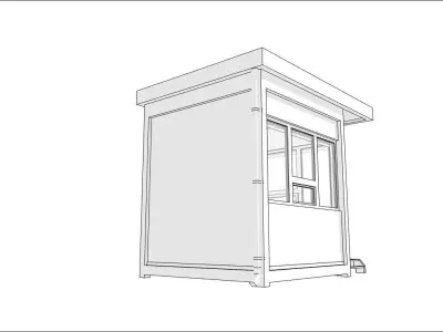 container guard booth 250cm x 250 cm plus roof many formats 3D model