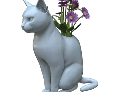 Feline Flowerpot 3D print model