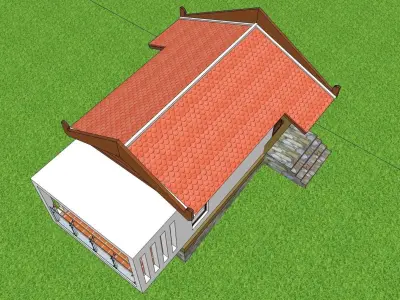 Bungalow on the hill side 3D model