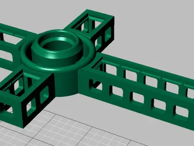 Diamond Cross Square N Round Turbine  3D print model