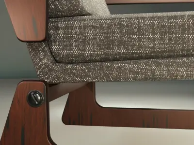 Armchair PBR low-poly Free low-poly 3D model