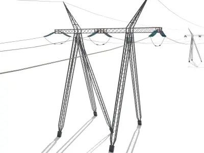 Electricity Pole 24 Low-poly 3D model